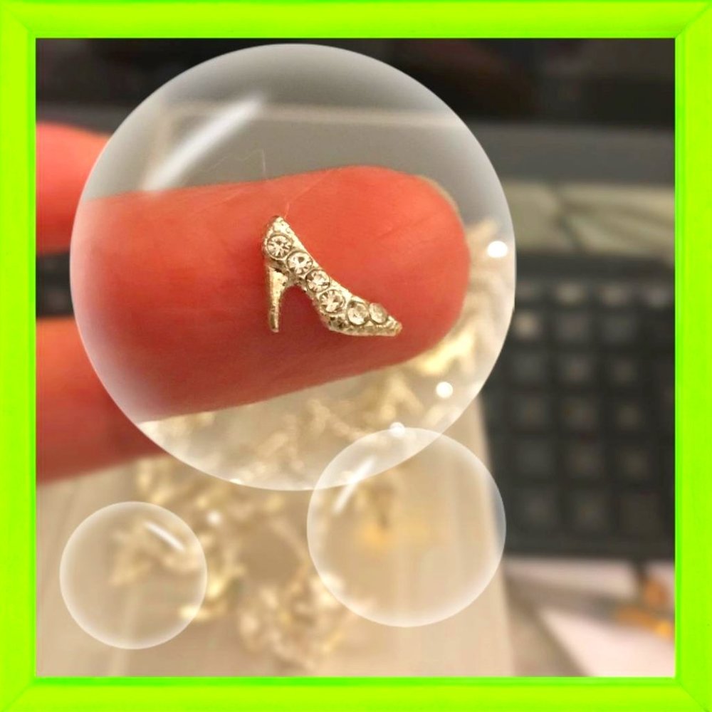4pcs 3D Rhinestone Crystal Nail Charm Shoe